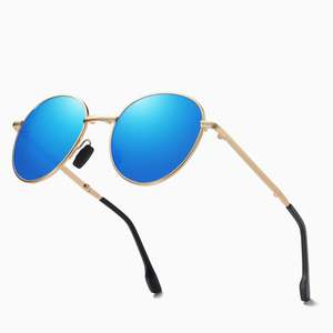 Lunettes de soleil polarisées pliables rondes UV400 en métal pour hommes et femmes, collection mode 2025 - Product Image 2