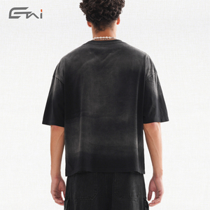 Tshirt Sunfade swear Streetwear 280 Gsm dei pesi massimi Sunfade Boxy Fit t Shirt Sunfade vestiti di personalizzazione completa per gli uomini - Product Image 3
