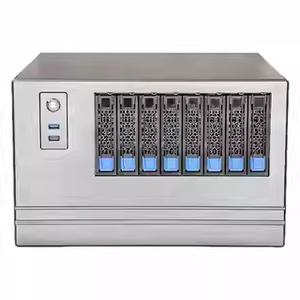 Máy chủ lưu trữ NAS8 Mid Tower Mini-ITX với khe cắm card PCIe chiều cao đầy đủ, bo mạch chủ MATX và khung máy có thể thay nóng - Có sẵn trong kho - Product Image 2