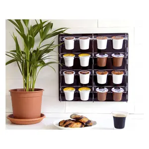 Black Large K-Cup Capsule Storage Coffee Pod Holder, Magnetic Wall Mount Organizer Display