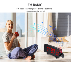 Réveil avec <span class=keywords><strong>projection</strong></span> <span class=keywords><strong>au</strong></span> <span class=keywords><strong>plafond</strong></span>, écran de puissance LED, <span class=keywords><strong>radio</strong></span> FM, couleur changeante, réveil avec lumière - Product Image 5