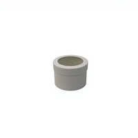 Boîte ronde petite et simple en carton de couleur unie avec couvercle transparent en PVC, petite boîte à fleurs, petit seau à câlins, boîte d'emballage cadeau