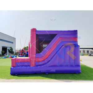 Purple and <b>Pink</b> Tropical Wet Dry Bounce House Buy Bounce House Wholesale Inflatable Candy Bouncy Caste with <b>Slide</b> - Product Image 2