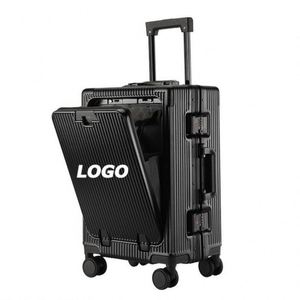 Front-Opening Aluminum Frame Luggage with Side Latch, Large Capacity Spinner Suitcase, TSA Lock, Hard <b>Shell</b> Carry On/Checked - Product Image 1