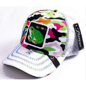 Cappello Trucker Na Mio in Tessuto a Rete, Regolabile, 6 Pannelli, Design Ricamato a Forma di Rana, Unisex, Stile Street, Primavera-Estate, Casual - Product Image 1