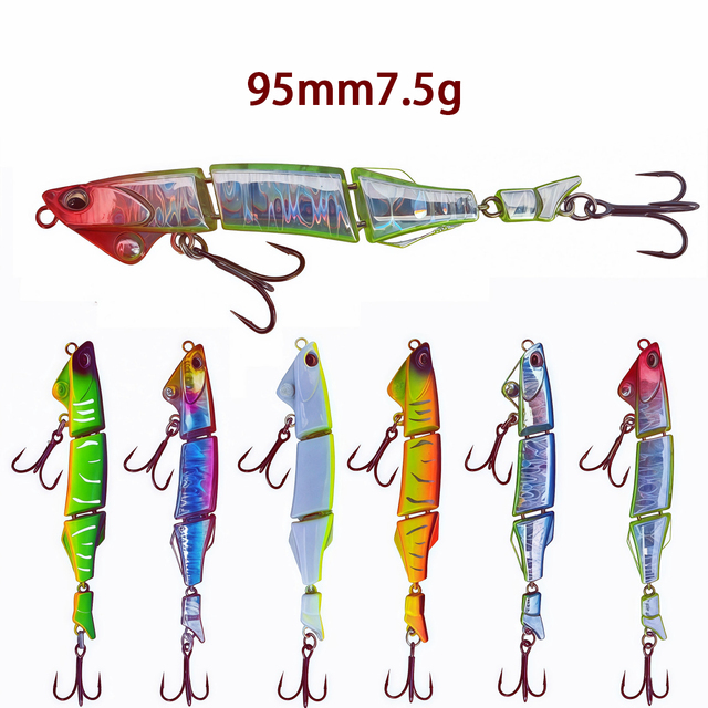 New Cross-border Fishing Gear Lure Bait Micro Slow-sinking Pencil Multi-segment Fish-shaped 75g/95mm Lifelike Carp Bass ABS