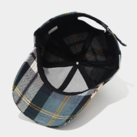 Casquette de baseball à carreaux contrastés unisexe, style vintage, décontractée, polyvalente, pour l'extérieur, tendance, automne-hiver