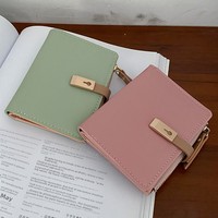 Dompet Wanita Kulit PU Motif Leci Warna Solid Gaya Korea 2023 Grosir Lintas Negara Clutch Cardholder Resleting Koin