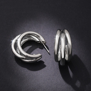 Orecchini Geometrici a Strati per Donne, Gioielli Pendenti Moderni e Vistosi - Product Image 1