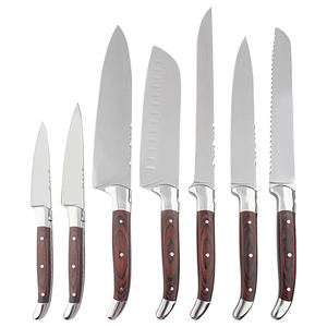 Ensemble de <span class=keywords><strong>couteaux</strong></span> de <span class=keywords><strong>cuisine</strong></span> japonais 7 pièces couteau de chef <span class=keywords><strong>Laguiole</strong></span> en acier inoxydable ensemble de <span class=keywords><strong>couteaux</strong></span> professionnels à manche en bois - Product Image 1