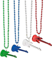 Colliers à breloques Mardi Gras en gros, très demandés, avec motifs tasse, guitare, couronne et ours pour les fêtes de carnaval