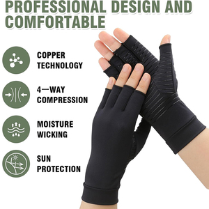 ถุงมือบีบอัดทองแดงบรรเทาอาการปวดจากโรค<span class=keywords><strong>ข้อ</strong></span>อักเสบรูมาตอยด์และอาการ<span class=keywords><strong>บวม</strong></span>ที่มือ ถุงมือบีบอัดแบบครึ่ง<span class=keywords><strong>นิ้ว</strong></span> - Product Image 3