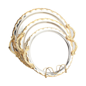 Luxury <b>Gold</b> Plating Metal <b>Serving</b> <b>Tray</b> Set, Premium <b>Gold</b> Plating Round Metal <b>Serving</b> <b>Tray</b> - Product Image 6