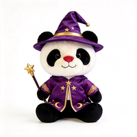 Peluche Panda Magicien Halloween 2026 – Adorable Panda en Peluche Violette avec Costume de Magicien pour Fête d'Enfants