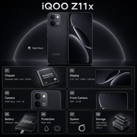 iQOO Z11x 2026 Smartphone 5G Original Baru, Octa Core, Layar 120Hz untuk Gaming, dengan Pengenal Wajah, Dual SIM Card iqoo Z11x
