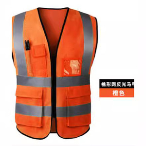 Gilet réfléchissant en maille en forme de pêche, vert fluorescent, vêtement de travail de sécurité, uniforme d'ingénierie haute visibilité - Product Image 4