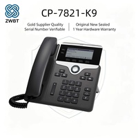 Telefono VoIP Cisco Catalyst CP-7821-K9 SIP con 2 Tasti Programmabili, 2x Ethernet 10/100, PoE 802.3af, Compatibile con CUCM