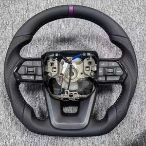Volant de voiture en cuir noir avec surpiqûres <span class=keywords><strong>sport</strong></span>, directement de l'usine, compatible avec <span class=keywords><strong>Toyota</strong></span> <span class=keywords><strong>Corolla</strong></span> Land Cruiser LC300 LC200 LC79 N80 - Product Image 1