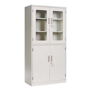 خزائن تخزين فولاذية - سعة كبيرة مع رفوف زجاجية آمنة، خزانة تخزين للمختبرات والمستشفيات والعيادات - Product Image 1