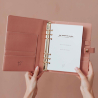 Porte-documents Organiseur en Cuir PU pour Mariage, avec Logo Personnalisé, pour Filles et Femmes, Format B5 A4 A5 A6, Planificateur Budgétaire, Reliure à 3 ou 6 Anneaux