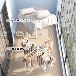 ราวตากผ้าแบบพับได้ 4 ขา พร้อมล้อเลื่อน - Product Image 4