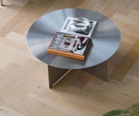 Table basse en acier inoxydable brossé de qualité supérieure