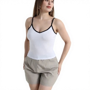 Women's Olive Green Ribbed <b>Tank</b> <b>Top</b> Crew Neck Solid Casual Autumn Knitted Plus Size Breathable Eco-Friendly Front Regular Fit - Product Image 1