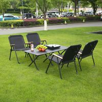 Chaise de camping pliable en acier haute teneur en carbone de qualité supérieure, avec accoudoirs en bois et sangle de transport, portable pour extérieur, jardin, parc, plage, pique-nique et loisirs
