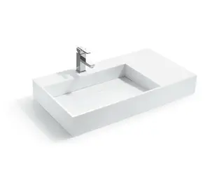 Modern beyaz tek yaylı mutfak lavabo yapay taş lavabo