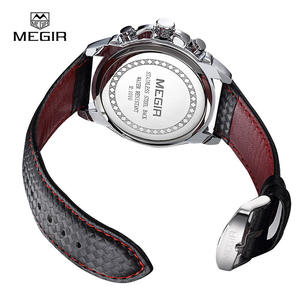 <span class=keywords><strong>MEGIR</strong></span> <span class=keywords><strong>1010</strong></span> mode chaude homme montre-bracelet à quartz marque montres en cuir étanche pour hommes décontracté montre noire pour homme - Product Image 6