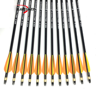 Flèches en fibre de verre OD 8 mm avec plumes en plastique pour pointes de chasse amovibles en acier inoxydable pour arc à poulies de 30 à 80 livres