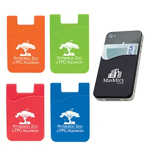 Porta-moedas para cartão de crédito de negócios de silicone portátil com logotipo personalizado para publicidade Carteira para telefone inteligente Porta-moedas para cartão de telefone