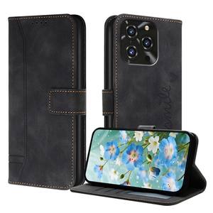 Étui en cuir PU à rabat magnétique fin, couleur unie, boucle latérale, motif en relief en forme de cœur pour Oukitel C3/C2/C69/C68/C62 Pro - Product Image 6