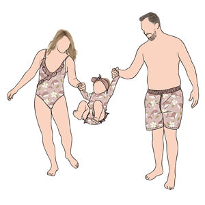 공장 판매 뜨거운 판매 하이 퀄리티 가족 매칭 수영복 발진 가드 수영 장난 꾸러기 가족 여행 비치 팔리 - Product Image 4