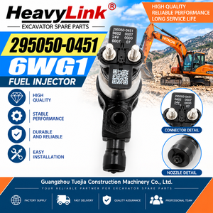 295050-0451 6WG1 หัวฉีดน้ำมันเชื้อเพลิงอะไหล่รถขุดชุดหัวฉีดสำหรับเครื่องจักรก่อสร้าง - Product Image 2