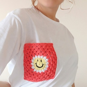 Modello personalizzato fatto a mano all'uncinetto <span class=keywords><strong>Patch</strong></span> con tasca per le donne T-Shirt - Product Image 2