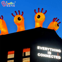 Ballons gonflables d'Halloween : Piliers lumineux LED en forme d'œil, monstres oculaires géants personnalisés pour Halloween
