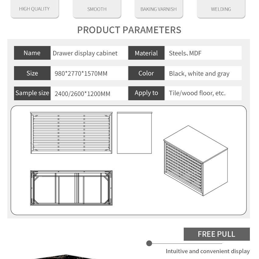 Factory direct quartz stone granite sample rack exhibition hall marble metal ceramic tile drawer display units