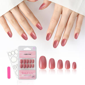 AIERFEI 30 <span class=keywords><strong>Uñas</strong></span> Postizas Rosa Profundo con Rico Tono Magenta Corto Oval Gel Suave Prensa <span class=keywords><strong>en</strong></span> las <span class=keywords><strong>Uñas</strong></span> para Suministro Al por Mayor - Product Image 1
