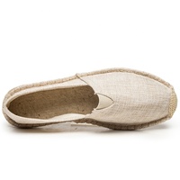 Chaussures d'été tendance en toile tissée à la main avec semelle en chanvre, espadrilles plates en lin pour hommes, style pêcheur décontracté