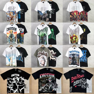 T-Shirt di Alta Qualità 100% Cotone, <span class=keywords><strong>Abbigliamento</strong></span> Streetwear Y2K con Grafiche <span class=keywords><strong>Oversize</strong></span>, Magliette 'Mixed Emotion' per <span class=keywords><strong>Uomo</strong></span> - Product Image 2