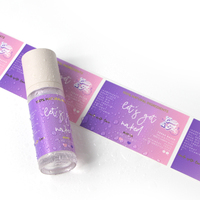 Label kosmetik kustom Foil emas metalik Perawatan Kulit stiker Logo tahan air untuk Label kemasan botol minyak tubuh esensial