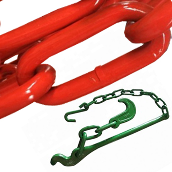 13 мм сварная стальная длинная звеньевая цветная окрашенная G80 цепь для крепления груза с 2 c-образными крючками