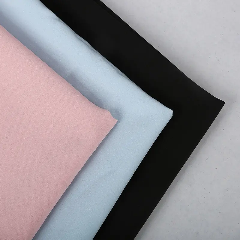 Trung Quốc giá rẻ chất lượng cao 100D 90 polyester 10 spandex vải cho quần áo Polyester Stretch vải