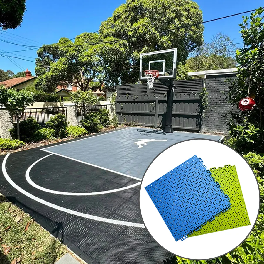 ריצוף מגרש ספורט חיצוני ריצוף רצפת ספורט אריחי פלסטיק דשא מלאכותי לטניס כדורסל