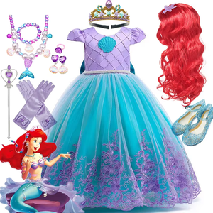 Sirène <span class=keywords><strong>Ariel</strong></span> Costume Fille Princesse Cosplay Enfants De Luxe Broderie Robe pour Carnaval Halloween Fête - Product Image 3