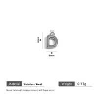 Breloques en forme de lettres, breloques en acier inoxydable avec lettres de l'alphabet A-Z, breloques initiales pour la fabrication de bijoux