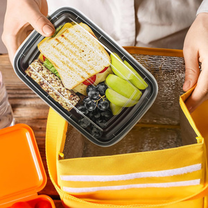 Boîtes repas jetables en plastique PP de qualité alimentaire, compatibles micro-ondes, avec couvercles, pour la préparation des repas et les plats à emporter - Product Image 5