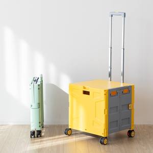 Chariot de supermarché pliable à huit roues portable en gros chariots de supermarché portables pliants polyvalents en plastique - Product Image 2