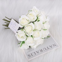 Bouquet de mariée en soie avec 20 mini-roses artificielles pour arrangements floraux et accessoires de mariage
